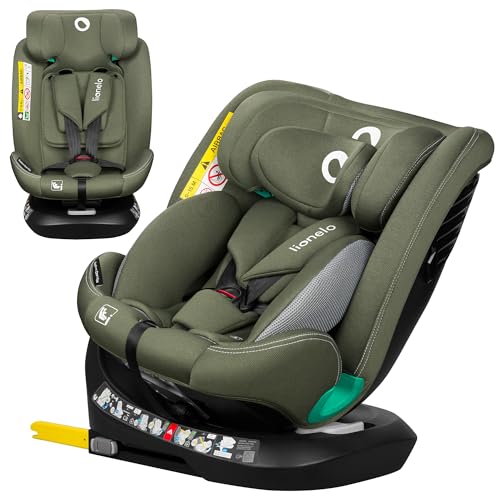 Lionelo Bastiaan i-Size One 360o drehbarer Autositz für Kinder von 40-150 cm, Montage in Fahrtrichtung und entgegen der Fahrtrichtung möglich, ISOFIX Pas TopTether Einstellbare Rückenlehne