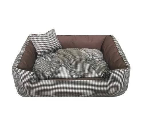 Fristone Gorgeous Quilted Waterproof Polyester Reversible Ultra Soft Dual Sofa-Style Dog Bed With One Extra Pillow Brown,Check White-Xxl (B0861SYRZK) Amazon Price History, Amazon Price Tracker