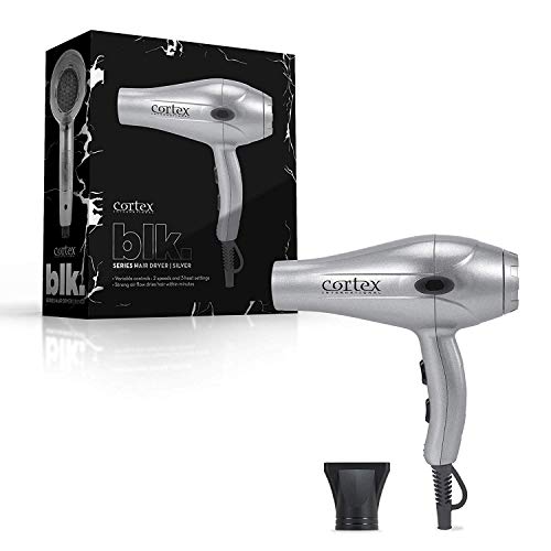 Cortex International Black Series 1875 Watt Hair Dryer With One Piece Nozzle (Silver)
