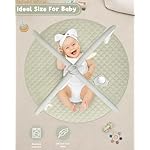 Baby Play Gym and Tummy Time Mat - Plush Play Mat with 6 Detachable Toys for Babies 0-6-12 Months, Baby Activity Mat Promote Motor Skill Development, Green - Image 5