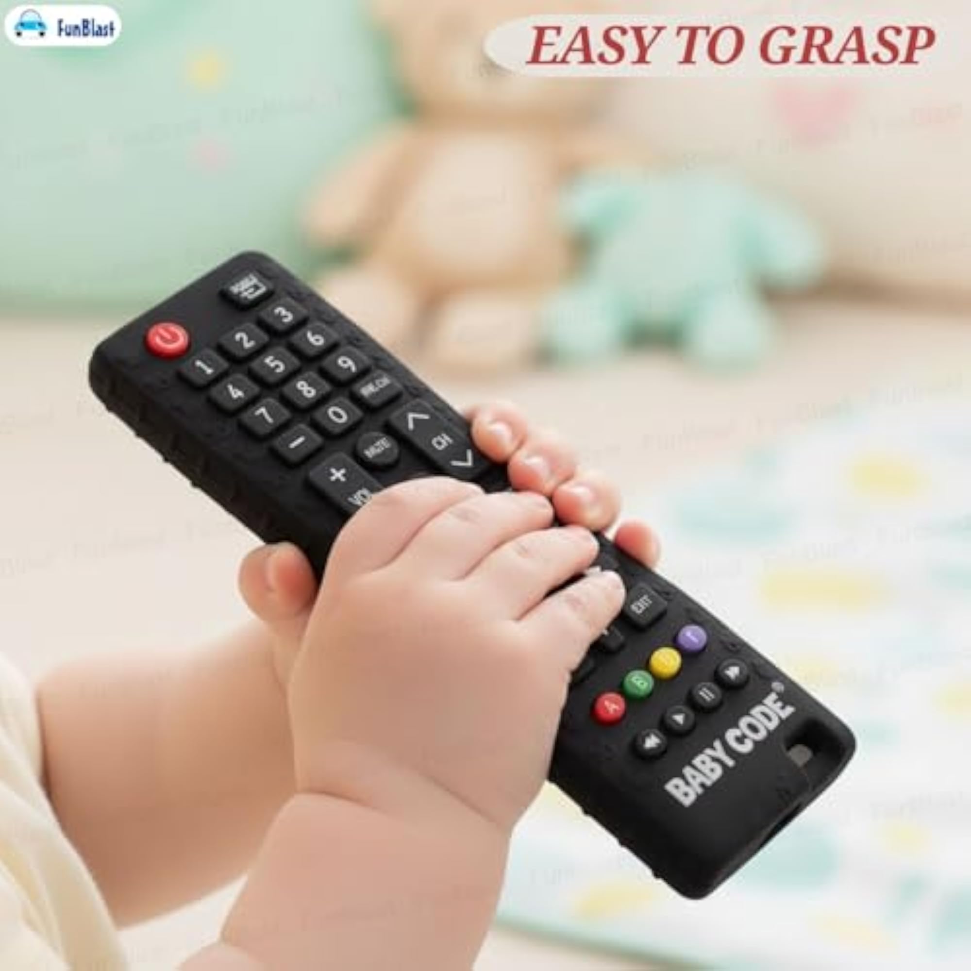 Silicone Remote Teether for Baby, 3+ Months