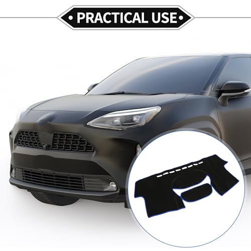 VekAuto Dash Cover Compatible for Toyota Yaris 2004-2011, Non-Slip Polyester Black Blue Center Console Dashboard Cover Pad Carpet by VekAuto - Used condition - Image 2