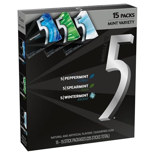 (15 Pack) 5 GUM Peppermint, Spearmint, Wintermint Sugar Free Chewing Gum Variety Pack, 15 Stick