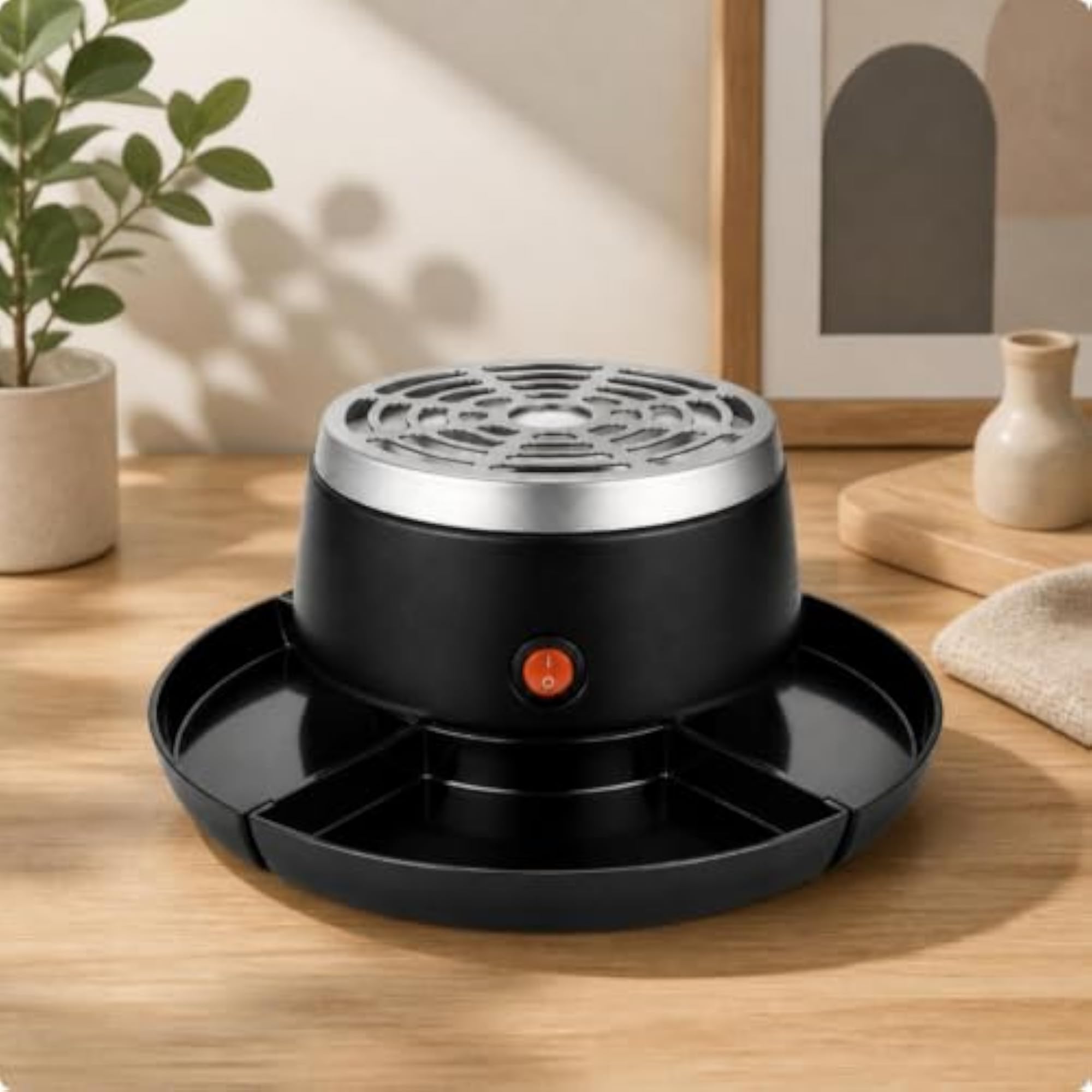 Fondue Maker with Serving Tray, Compact Design