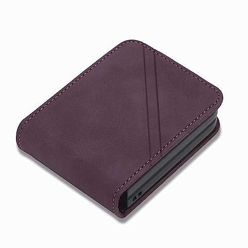 Étui en cuir à rabat luxe pour Samsung Galaxy Z Flip 4 avec porte-carte élégant rouge