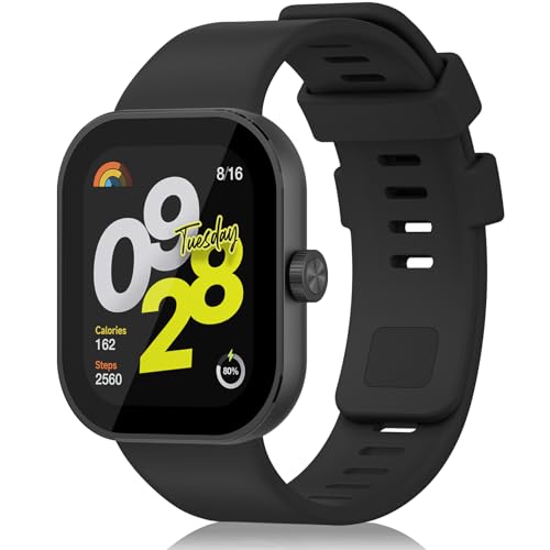 Tobfit Cinturino per Xiaomi Redmi Watch 4/ Redmi Watch 5, Cinturino Silicone di Morbido Traspirante per Xiaomi Smart Band 8 Pro/ 9 Pro Cinturini (Nero)