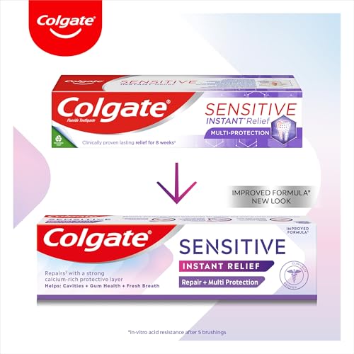 Colgate Sensitive Instant Relief Repair + Multi-Protection Toothpaste 75ml - Fluoride Toothpaste - Instant Sensitivity Relief* - Cavity Protection + Gum Health - Repairs Sensitive Areas of Teeth** - Image 5
