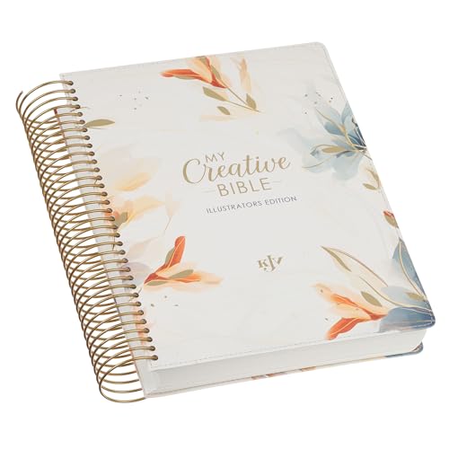 Image of KJV Holy Bible, My Creative Bible - Illustrators Edition, Journal Space, Vegan Leather Flexcover, King James Version, Cream Floral Print
