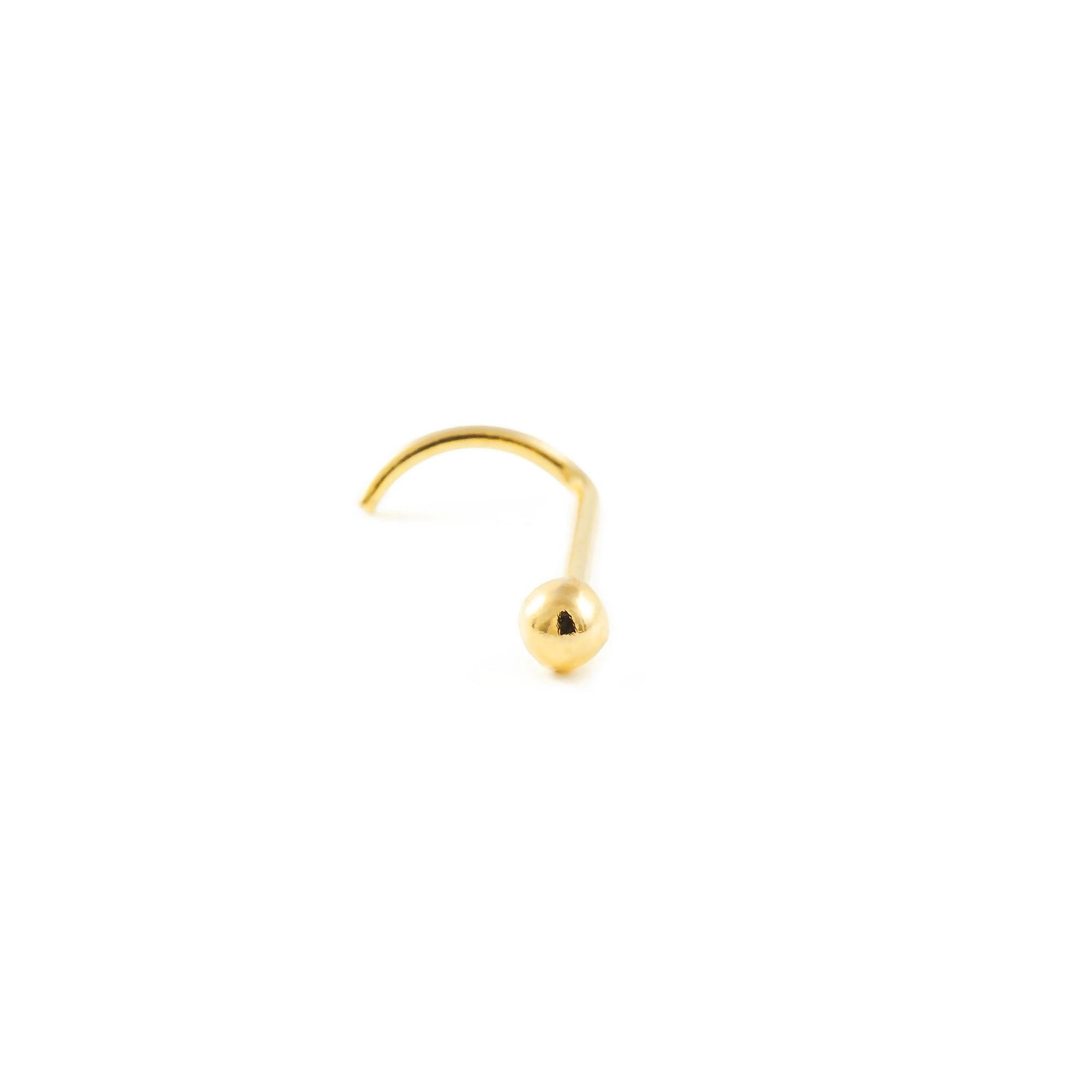 Piercing Oro Nariz bola lisa 2 mm (9kts) - Estuche Regalo - Certificado de Garantía - Mondepetit