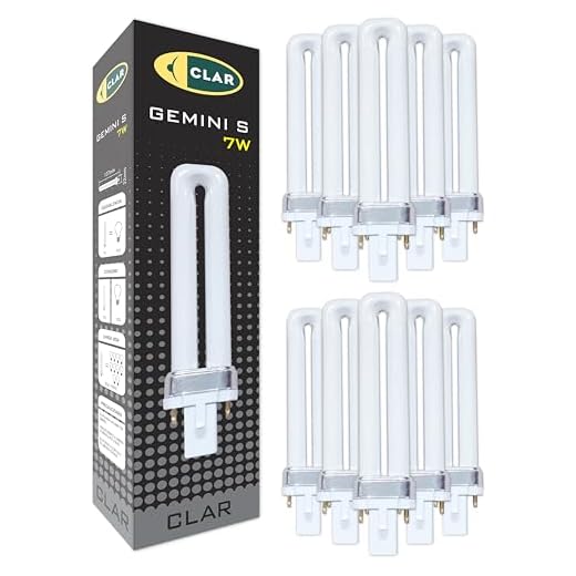 CLAR - Gemini S 7W 2700K G23 Leuchtstoffröhre Neutralweiß Vertikale Kompaktlampe CFL Energiesparend Ersatz (Pack 10)