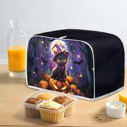 Image of Halloween Purple Pumpkin Cat 4 Slice Toaster Cover