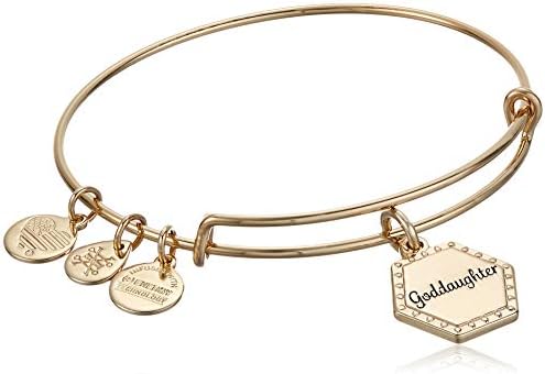 Alex and Ani Because I Love You Expandable Wire Bangle Bracelet for Women, Meaningful Charms, 2 to 3.5 in