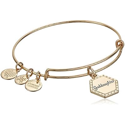 Alex and Ani Because I Love You Wire Bangle Bracelet for Women, Meaningful Charms, 2 to 3.5 in