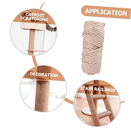 DOITOOL 3 Pecas Corda de cânhamo para animais de estimação arranhador brinquedo de gato corda de sis