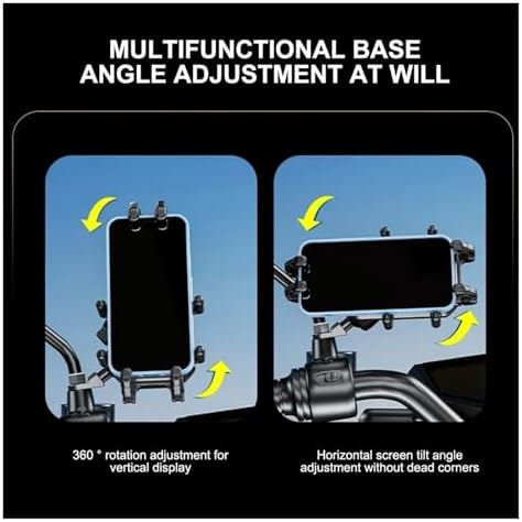 Motorcycle Phone Holder With Vibration Dampener High-Speed Secure Lock Anti-Theft Handlebar Cellphone Holder For 5.4-7.2'' Motorcycle Navigation Bracket(Pump Brake)