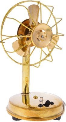 PEBBLECRAFTS Metal Antique Fan(handicraft) for home decor working with battery and nokia standard charging point set of 1 - (10 cm x 9 cm x 16.5 cm)