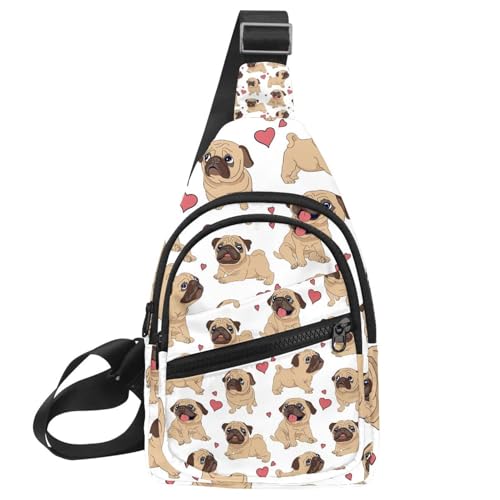 Sac à bandoulière pour homme avec sangle réglable et sacoche de poitrine de 30cm