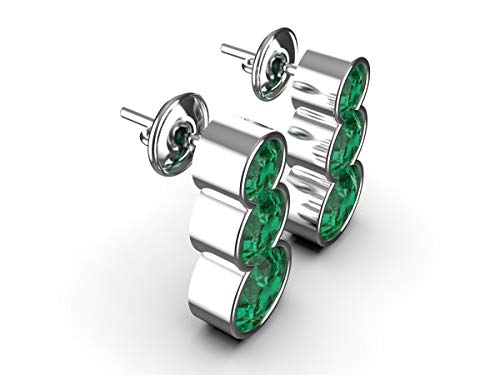 Sametrue Jewels Round Natural Emerald Earrings In Gold Aaa Quality Emerald #TOP1