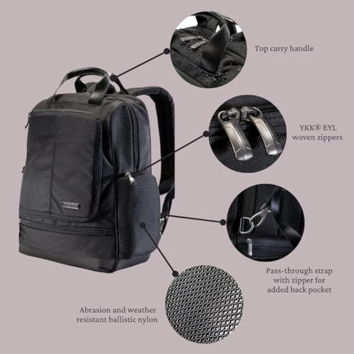 Ricardo Beverly Hills Flight Essentials Deluxe Travel Laptop Backpack, Abrasion and Weather Resistant Durable Ballistic Nylon, Men and Women, 16.5-Inches2