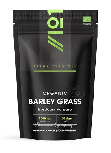 Alpha01 Organic Barley Grass Capsules 1500mg, 90 Vegan