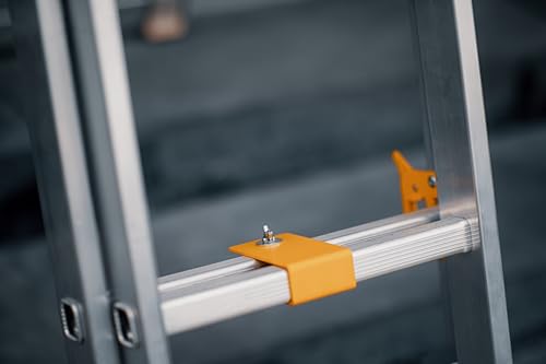 Miniatura 8 de Drabest - Escalera Profesional Max De Aluminio - 3x13 Peldaños - Peldaños Antideslizantes - 9,37 M De Longitud - Hasta 150 Kg - De 3 Tramos - Para Obras - Polivalente, Escalera De Tijera - Regulable
