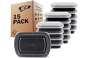 Freshware Versatile Meal Prep Containers with Lids (28oz, 15 Count)