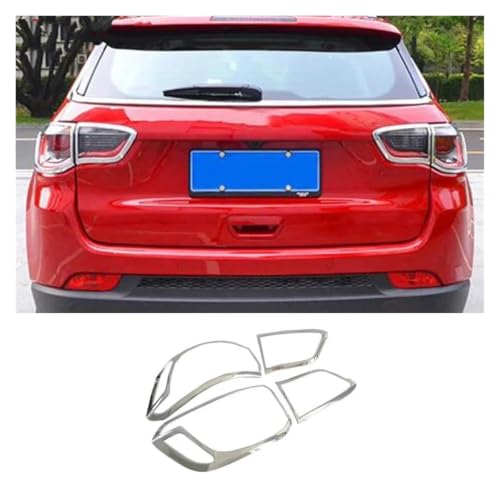 Protector luz trasera para Jeep Compass 2017-2023 con marco embellecedor cromado 5