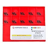 Hopson Tools Hartmetall-Drehplatte DCMT070204-H1 für die Fertigbearbeitung von Stahl - TiN-beschichtet, 10 Stück