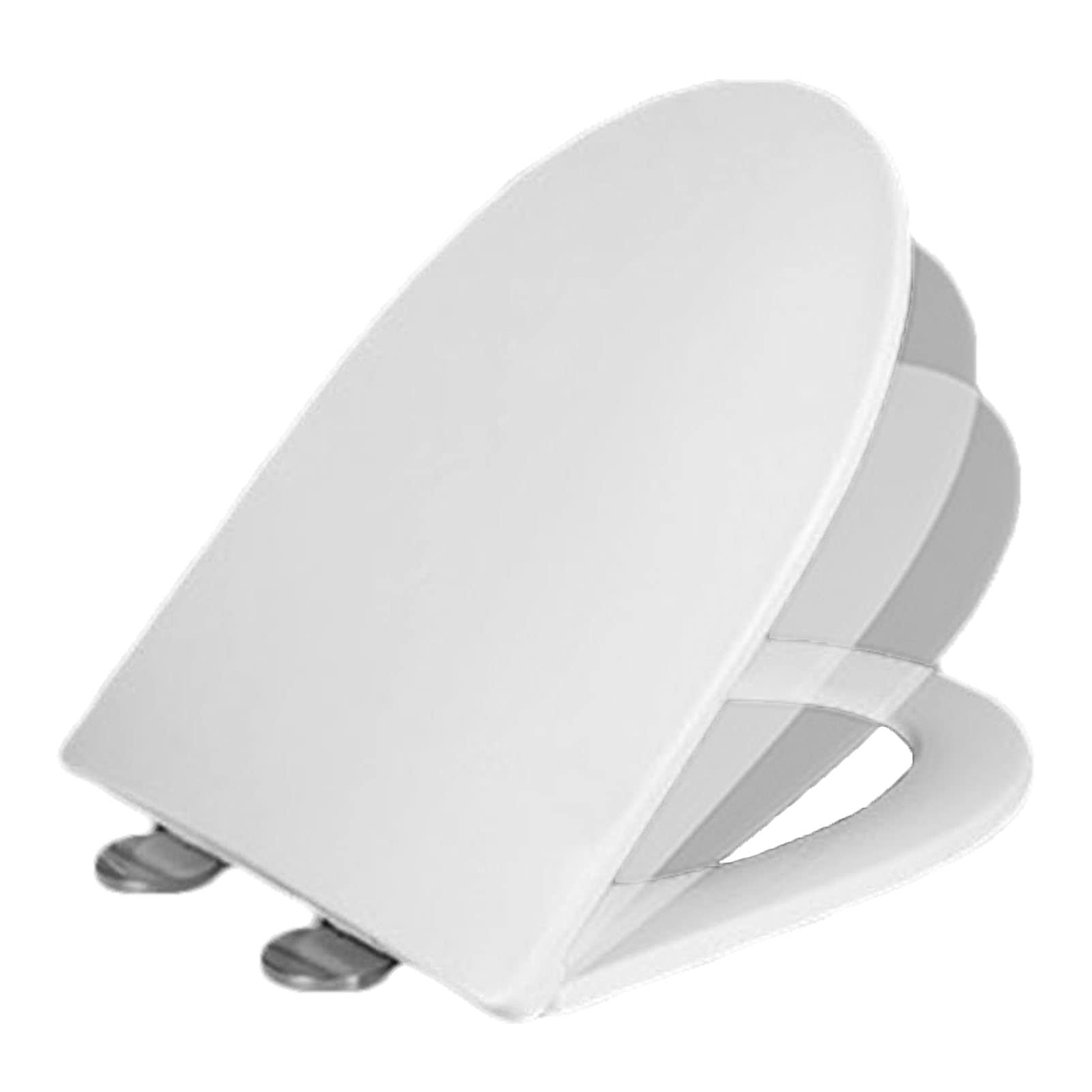 Elongated White Plastic Toilet seat lid one Click Quick Release Slow Close fits, Click, White, Plastic, seat, Elongated, lid, Toilet, one, Adjustable, Lightweight