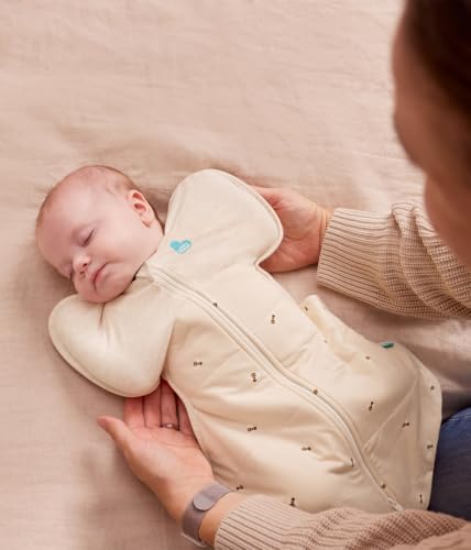Image of Love to Dream Swaddle UP Warm, 2.5 TOG, Dramatically Better Sleep, Allow Baby to Sleep in Preferred Arms Up Position for Self-Soothing, Secure Fit Calms Startle Reflex, 5-8.5lbs, Olive Bees
