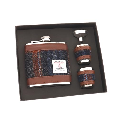 Glen Appin Harris Tweed Taschenplunde und Kupfer Geschenk-Set – grau mit Rostrutig