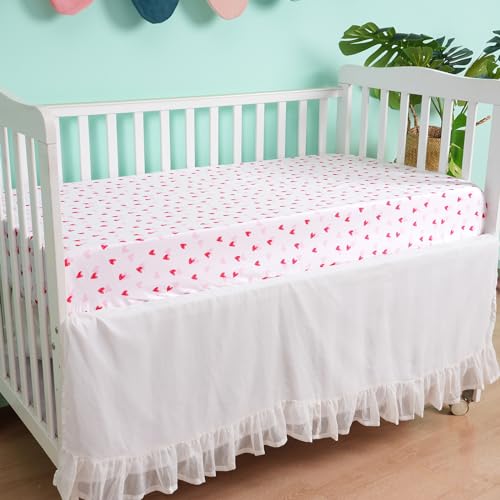 Image of david's kids 3 Pack Fitted Crib Sheets, Ultra Soft Breathable Comfortable Baby Sheet Set for Girls Neutral, 28x52 Inch Fits Standard Crib and Toddler Mattresses, Rainbow