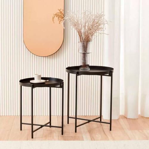 MESA LATERAL em METAL, Preto