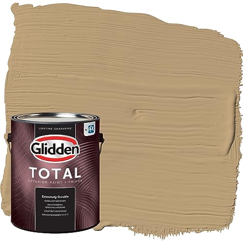 Glidden Total 1 gal. Earthy Ocher/Beige Semi-Gloss Exterior Paint with