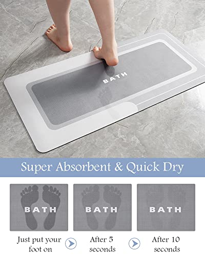 Montvoo BATHROOM RUG Bath Mats For Bathroom Floor Bathtub Vanity-Bathmat Bath Rug Easy Care-17 Inchx27 Inch Grey thumb #3