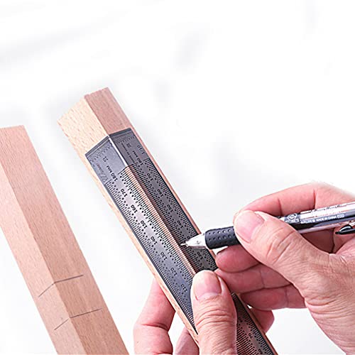 Reglas 3D Calibre Marcado Carpintería Precisión Escala Derecha 90 Grados,Regla Línea Escritura con Agujeros Herramientas Medición Profesionales Herramientas Medición Carpintero Regla Dibujo (180 mm) Cover
