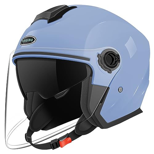 SanQing Motorcycle Open Face Helmet DOT Approved 3/4 Half Helmets for Motor-Bike...