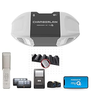 Chamberlain B2405 Smart myQ Smartphone Controlled-Ultra Quiet, Strong Belt Drive, Wireless Keypad Included, Blue Garage…