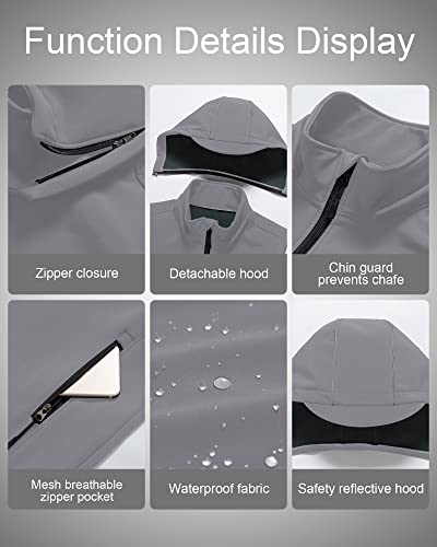 Image of CREATMO US Men's Casual Lightweight Warm Thin Outerwear Vest Windbreaker Sleeveless Jacket With Removable Hood