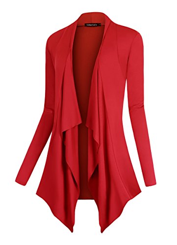 Image of Urban CoCo Women's Drape Front Open Cardigan Long Sleeve Irregular Hem