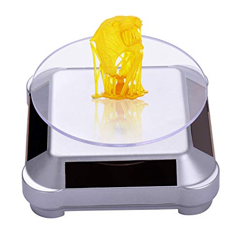 Aboodah 1pc Solar Display Stand Turntable 360° Rotating Plate 35 Inches Tray Diameter Solar Battery Dual Power for UV Resin Curing Light LCDSLADLP 3D Printer Jewelry Watches Collection Shelf Turn