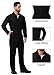 Arankhiger Mens Halloween Black Jumpsuit Solid Color Twill Coveralls Stand Collar Mechanic One Piece Bodysuit XL