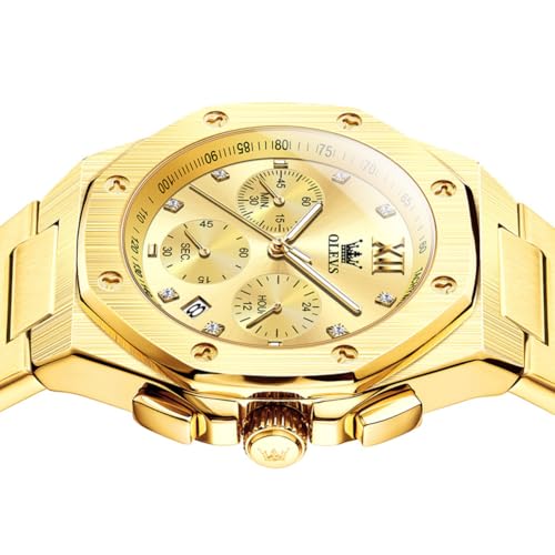 Image of OLEVS Watches for Men Luxury Fashion Large Dial Male Watches Analog Quartz Stainless Steel Waterproof Business Dress Men's Wrist Watch