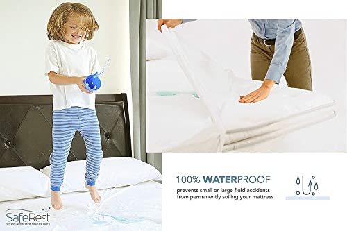 Saferest Mattress Protector – Queen - College Dorm Room, New Home, First Apartment Essentials - Cotton, Waterproof Mattress Cover Protector And Encasement #TOP2