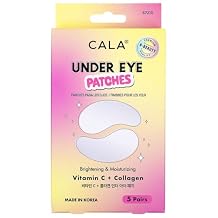CALA Vitamin C + Collagen Under Eye Patches, Brightening Eye Masks to Depuff & Hydrate, Helps Reduce Look of Dark Circles & Fine Lines, 5 Pairs, 1015 Min
