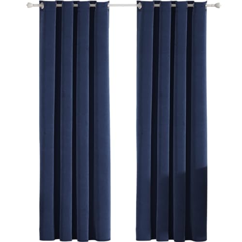 Ystyle Cortina Terciopelo 2 Piezas, 140×280cm, Cortinas Opacas 100%, Cortinas Termicas Aislantes Frio Y Calor, Cortinas Dormitorio Salon Habitacion Modernas, Cortina Antiruido, Azul