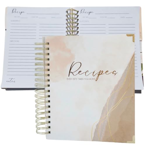 Family Recipe Book to Write in Your Own Recipes | Blank Recipe Books to Write in | Make Your Own Cookbook | Personalized Recipe Book Spiral | 9.5 x 10in | Hardcover | Keepsake Gift | Recipe Organizer