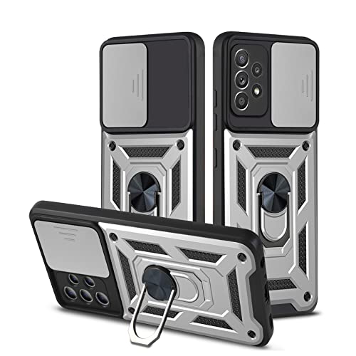 Funda de teléfono a Prueba de Golpes para Samsung Galaxy A53 5G Gris cámara Deslizante magnética Anillo de Dedo Titular Cubierta para S22 Plus Note 20 Ultra S21 FE Caso