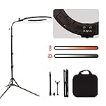GSKAIWEN 18" 60WLED Ring Light Beauty Lighting Eyebrow Tattoo Lamp Makeup Dimmable Photography Studio Video Light Outdoor Shooting with Battery Slot(18-inch soft tube kit)