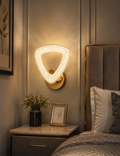 Image of FILLISKA Luxurious Acrylic Crystal Wall Lamp with Adjustable Colour Changing Function, Elegant Finish (Acrylic FrenchGold-2203)